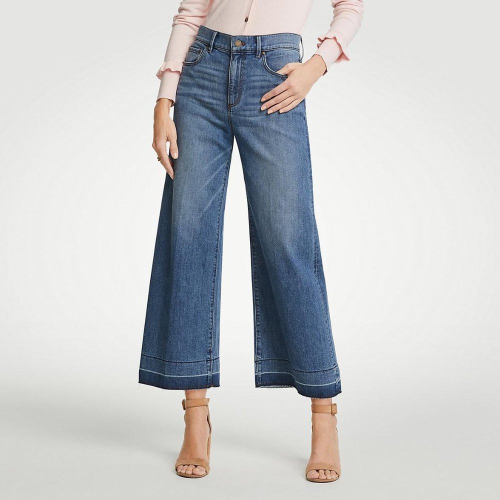 NWT Ann Taylor Released Hem Wide Leg Jeans